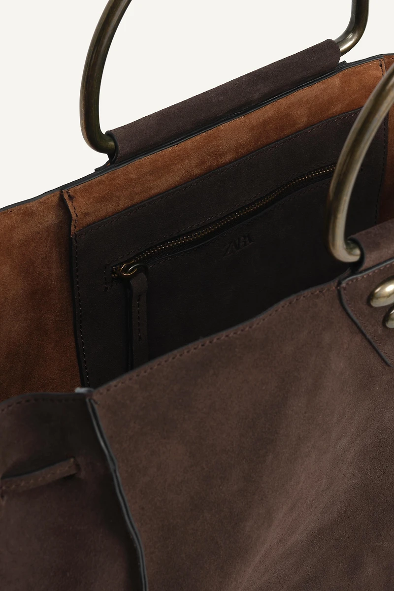 LIMITED EDITION SUEDE STUDDED CITY BAG