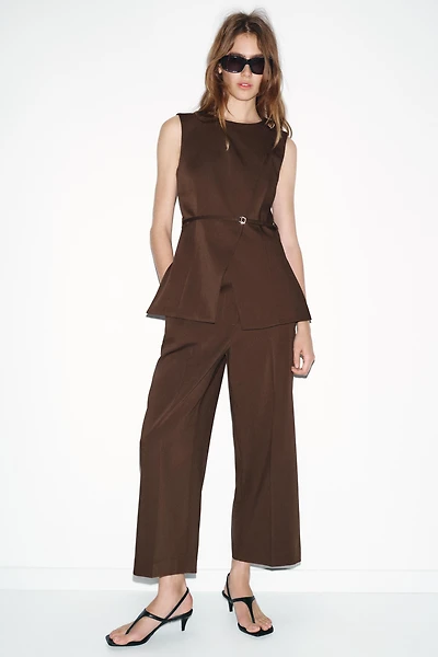 BELTED WRAP VEST