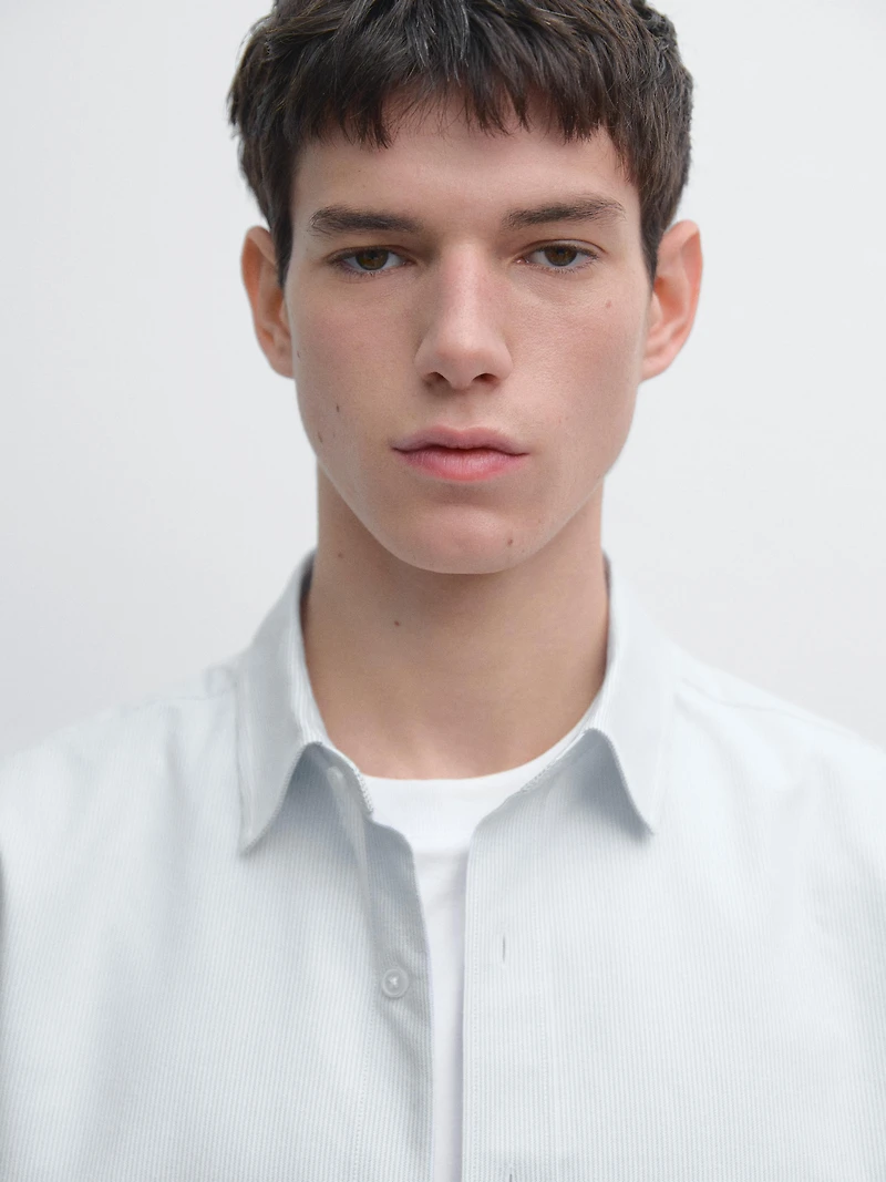 Regular fit pinstriped shirt