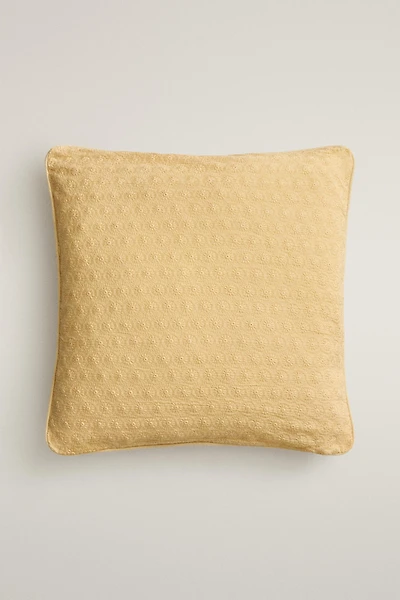 FLORAL EMBROIDERED THROW PILLOW COVER