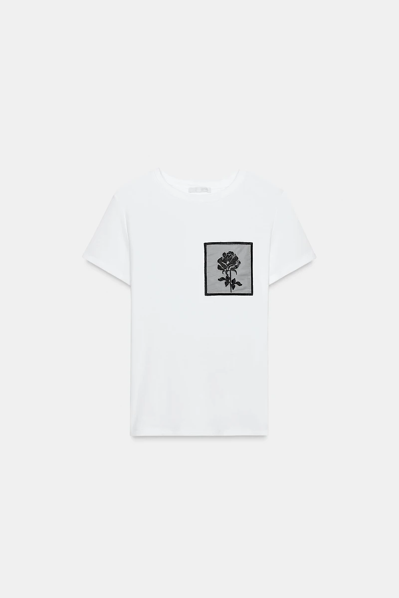 FLORAL POCKET T-SHIRT