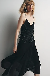 LIMITED EDITION BEADED MIDI DRESS