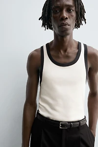 CONTRAST RIB TANK TOP