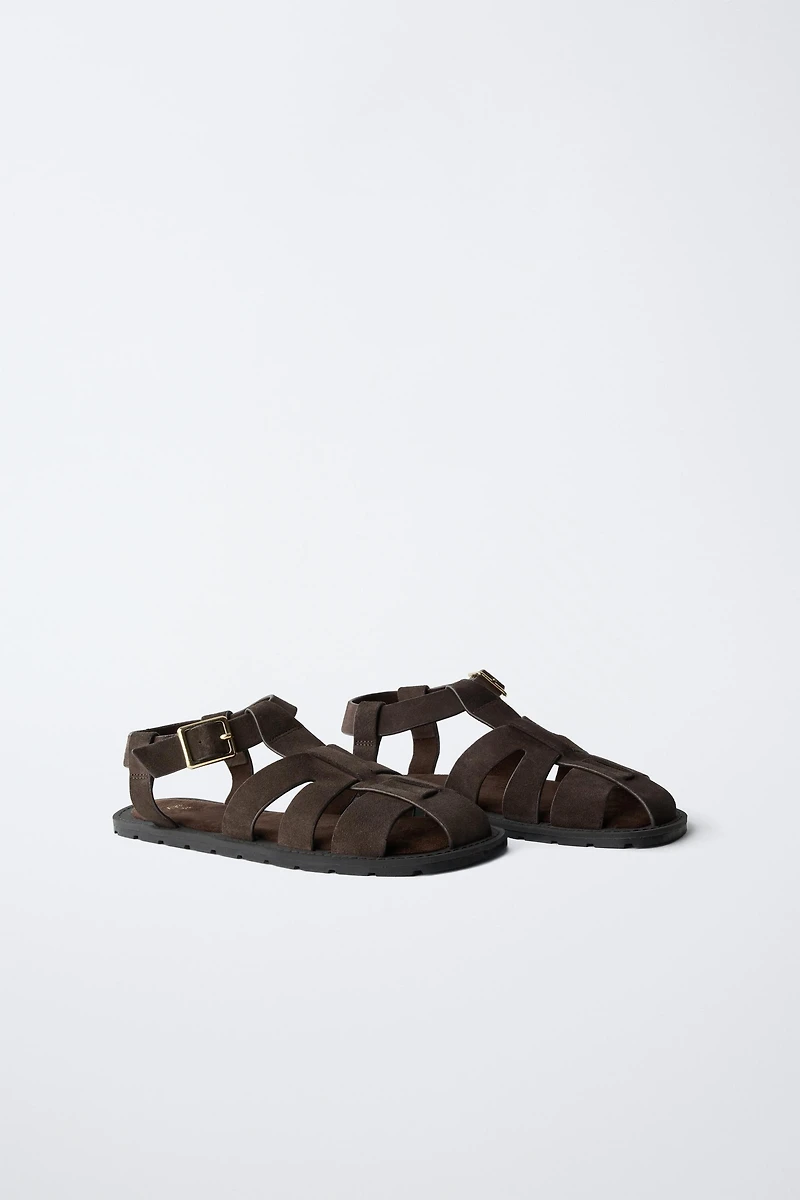 SANDALES STYLE PLAGE EN CUIR