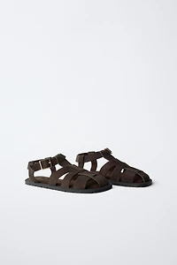 SANDALES STYLE PLAGE EN CUIR