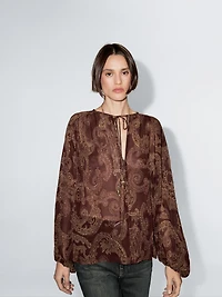 Flowing paisley print blouse