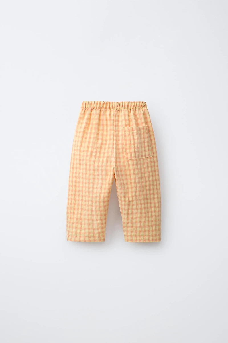 RELAXED GINGHAM PANTS