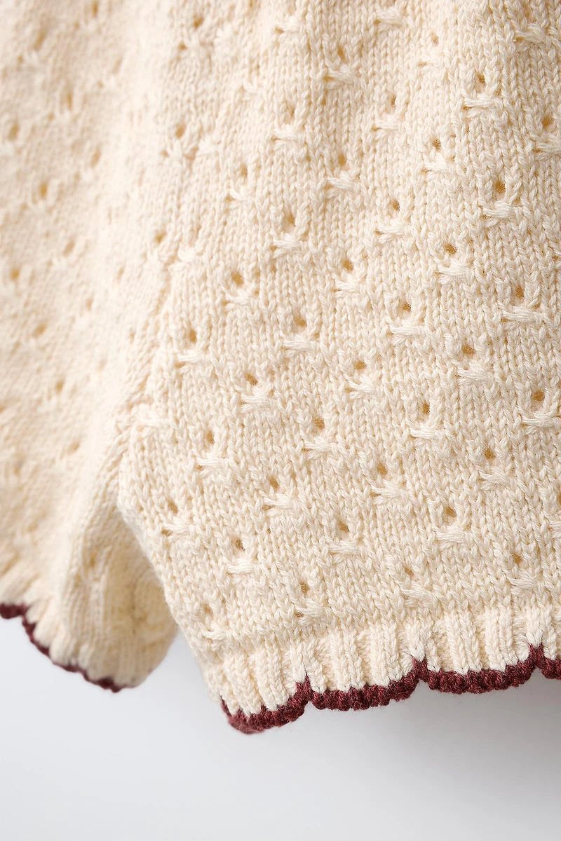 EMBROIDERED KNIT SHORTS