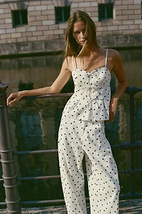 POLKA DOT PEPLUM TOP