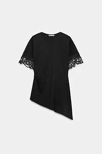ASYMMETRIC LACE T-SHIRT