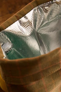 CHECK COTTON LINEN PICNIC BAG