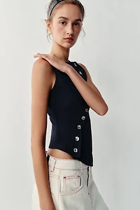 TOP EN MAILLE À FERMETURE ASYMÉTRIQUE