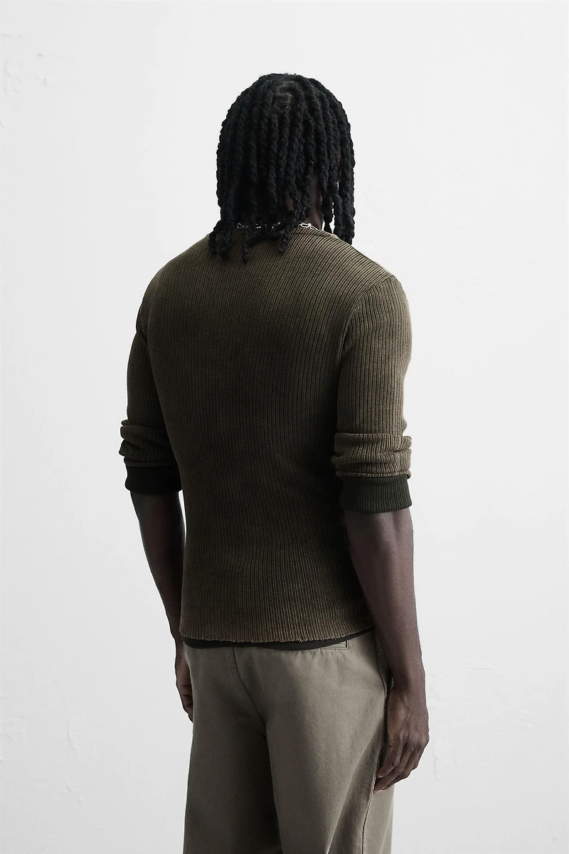 WASHED RIB CARDIGAN