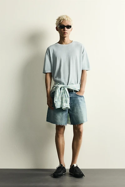 WASHED EFFECT KNIT T-SHIRT