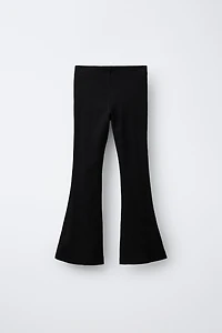 PLAIN RIBBED FLARE LEGGINGS