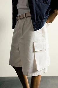 RELAXED FIT CANVAS CARGO SHORTS