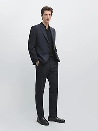 Cool wool blend check suit blazer