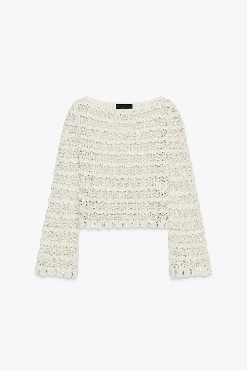 POINTELLE KNIT SWEATER