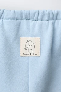 LABEL DETAIL BAGGY PLUSH PANTS