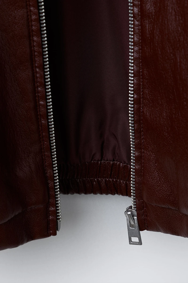 BLOUSON BOMBER EN MATIÈRE SYNTHÉTIQUE