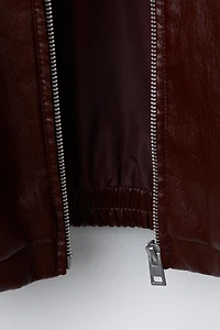 BLOUSON BOMBER EN MATIÈRE SYNTHÉTIQUE