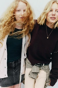 JUPE EN DENIM PAPILLON BRODÉ