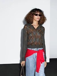 Pull polo à losanges