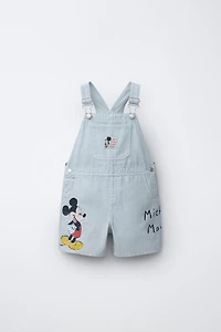 MICKEY MOUSE © DISNEY STRIPED CANVAS SHORT OVERALLS