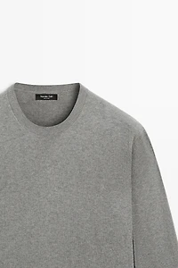 Cotton blend knit sweater