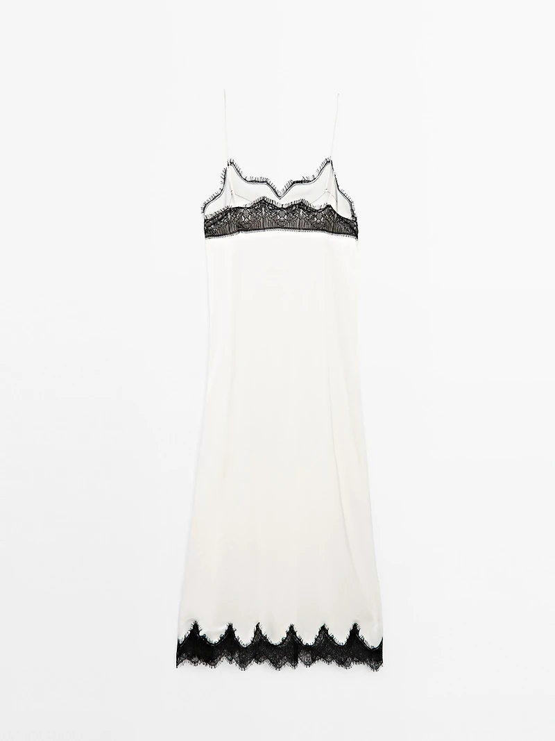 Robe midi nuisette contrastante