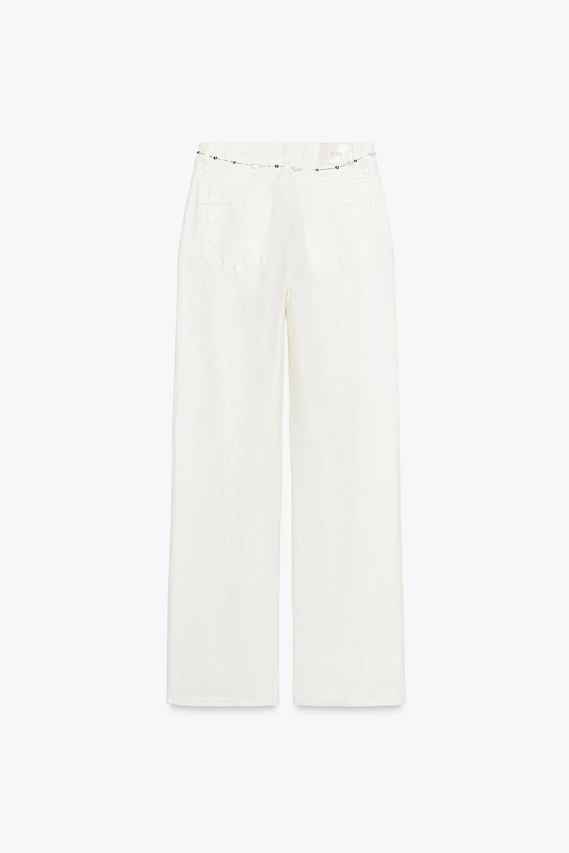 Z1975 PEARLESCENT BELTED JEANS