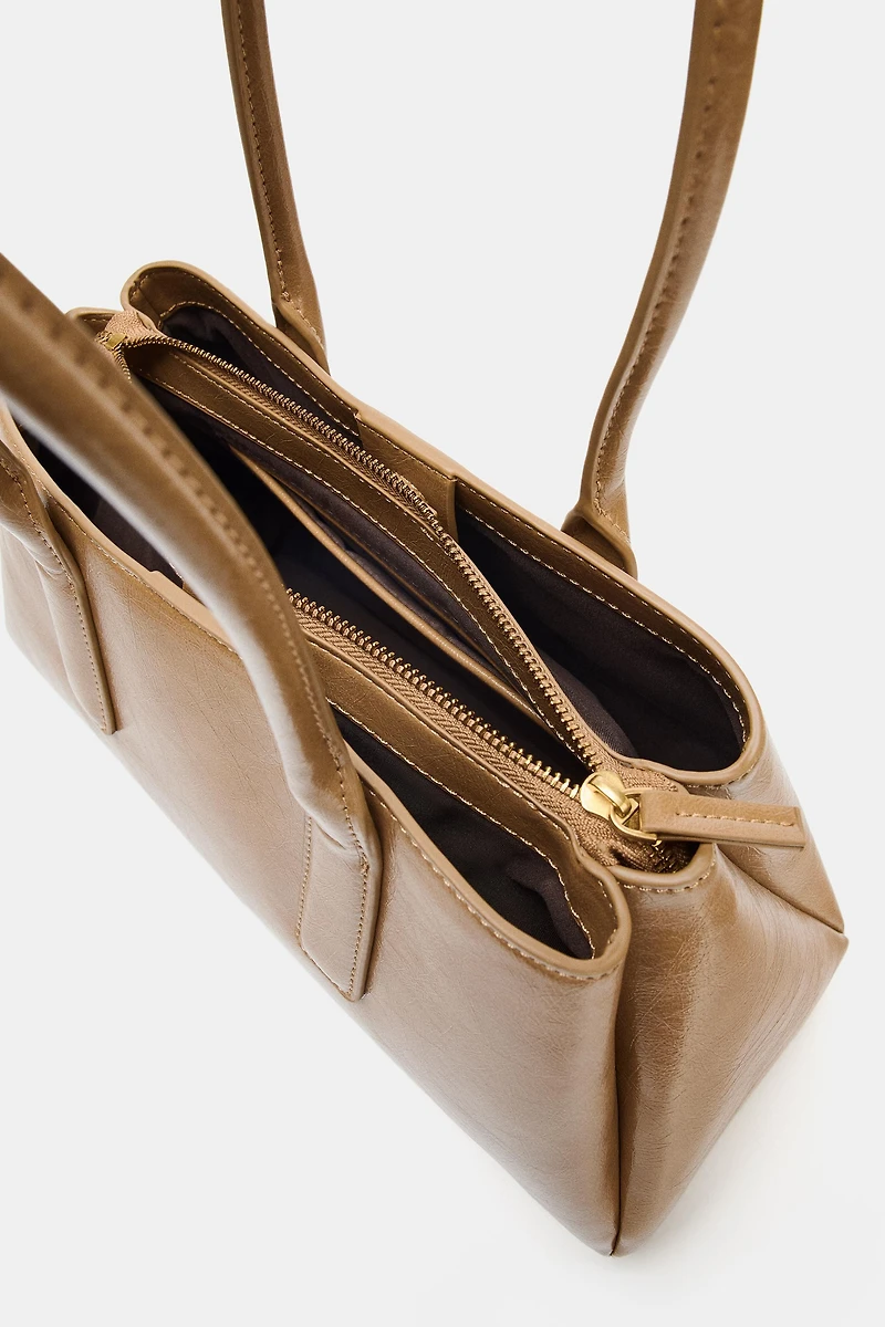 CRACKLE-EFFECT CITY BAG