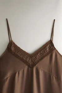 GATHERED SATEEN NIGHTGOWN