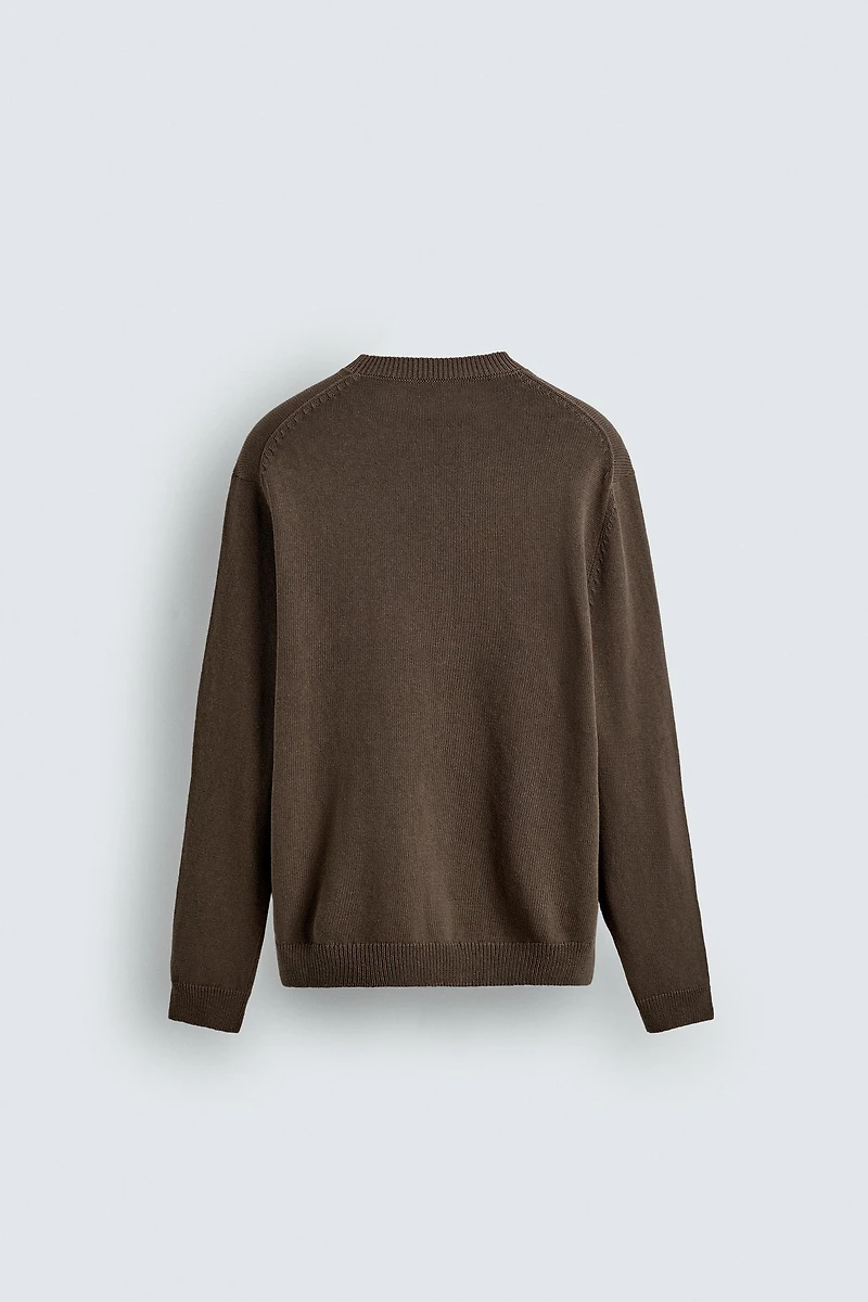REGULAR FIT COTTON-LINEN JUMPER