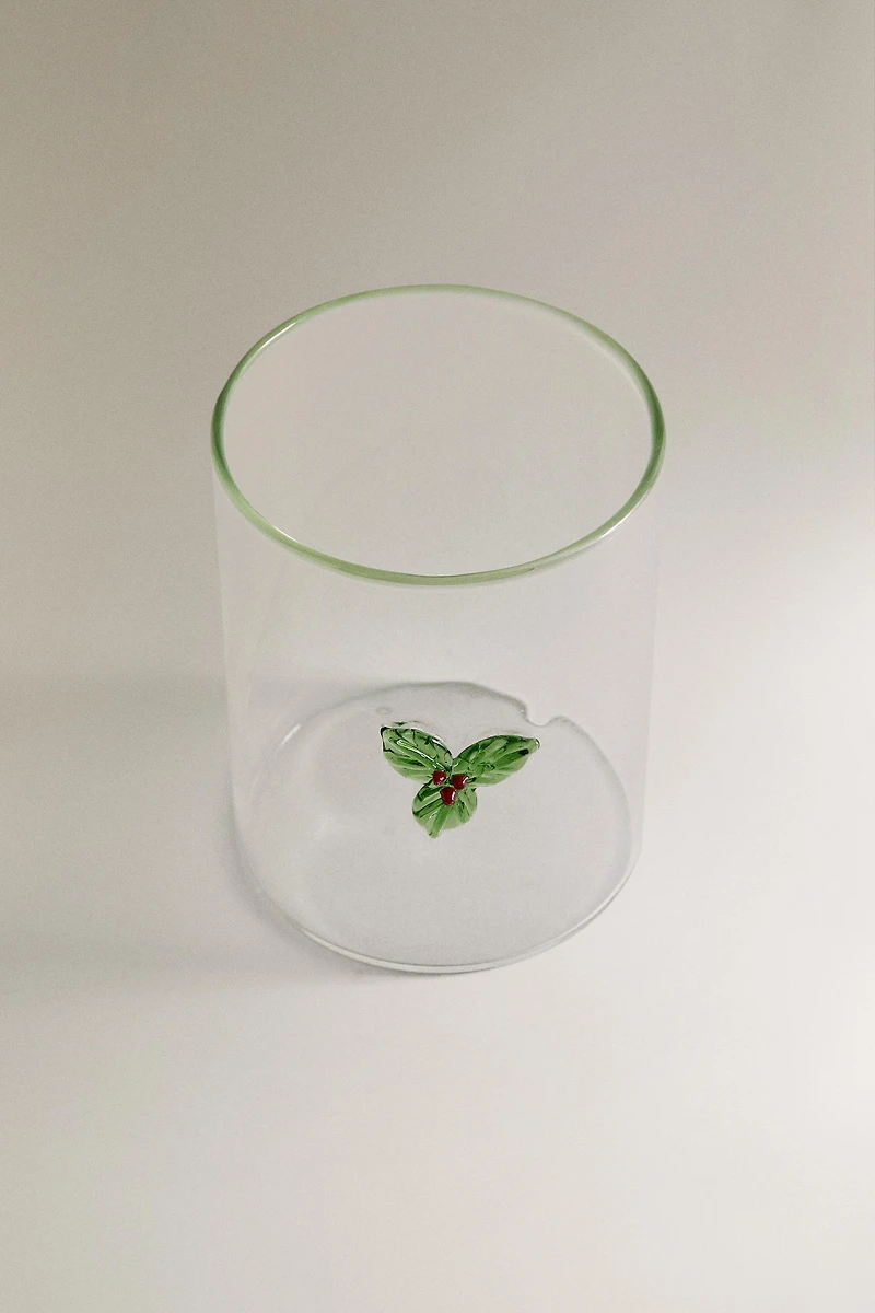 BOROSILICATE GLASS CHRISTMAS FIGURE TUMBLER