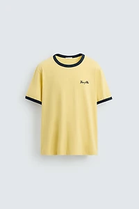 WASHED RIB EMBROIDERED T-SHIRT
