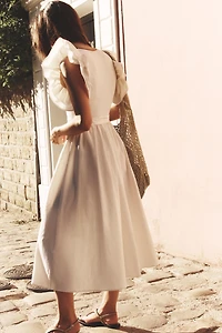 RUFFLED COMBINATION DRESS