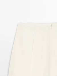 Cotton blend midi skirt with seam details