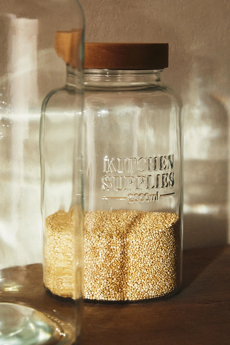 GLASS SCREW-ON STORAGE JAR
