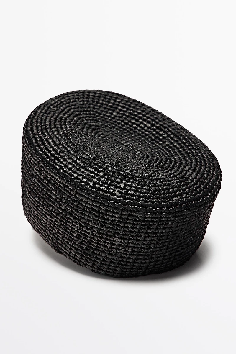 Raffia pillbox hat