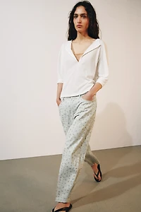ZW COLLECTION HIGH RISE TAPERED FLORAL JEANS