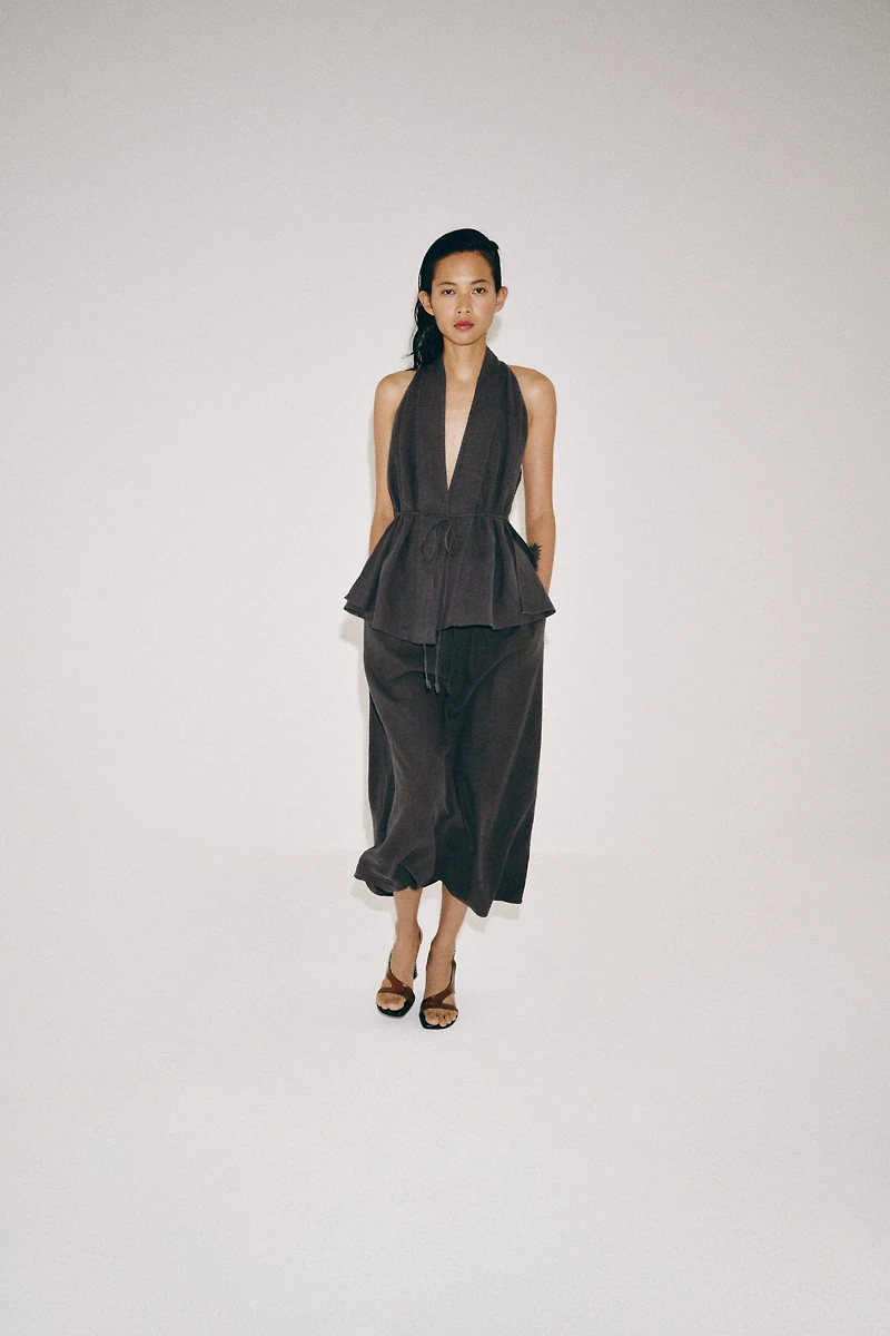 ZW COLLECTION LINEN WRAP TOP