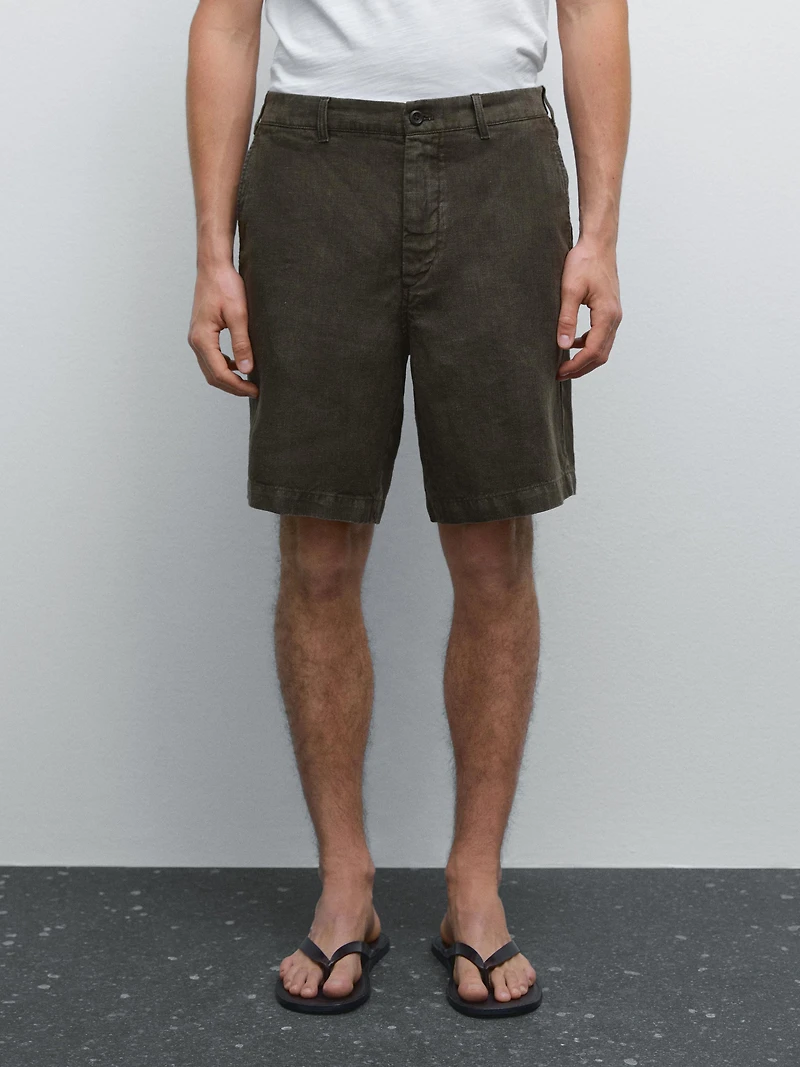 100% linen Bermuda shorts