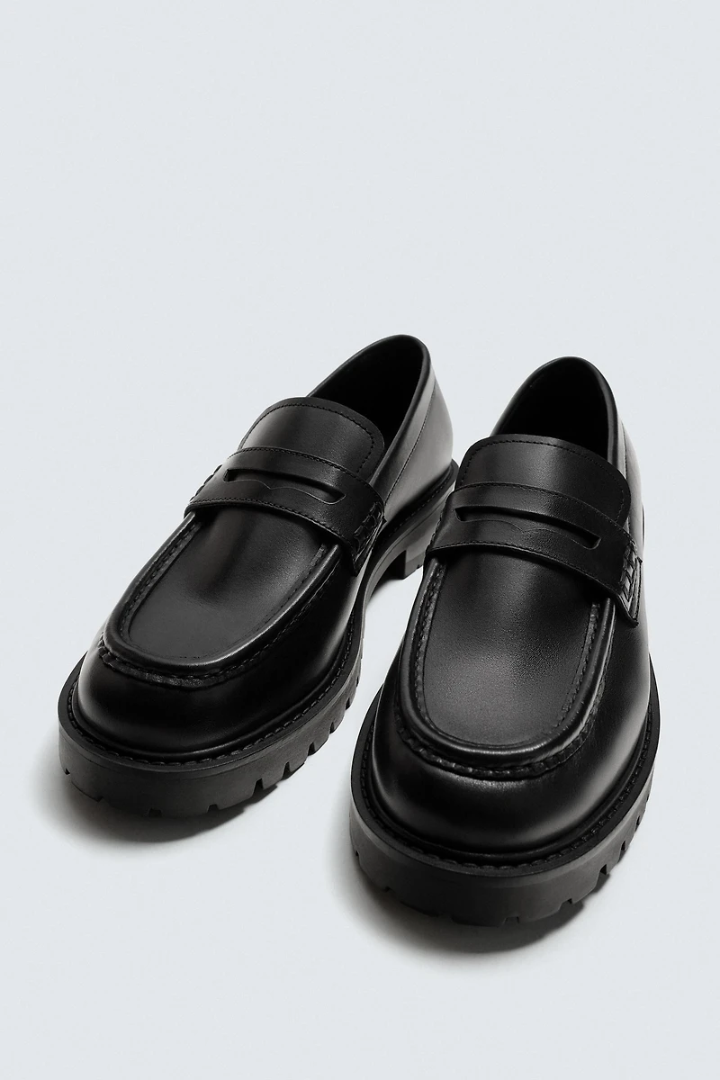 LEATHER PENNY LOAFERS