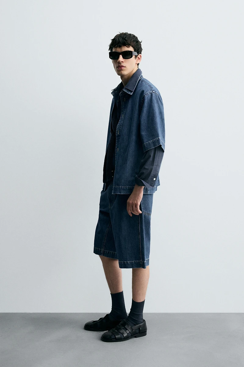 SHORT SLEEVE DENIM SHIRT