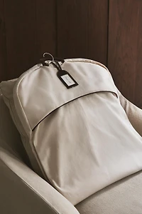 TRAVEL GARMENT BAG WITH LEATHER DETAIL