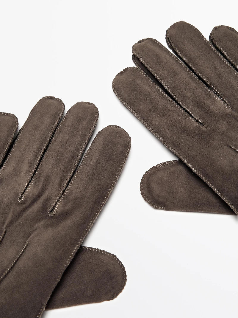 Gants en cuir caprin finition daim