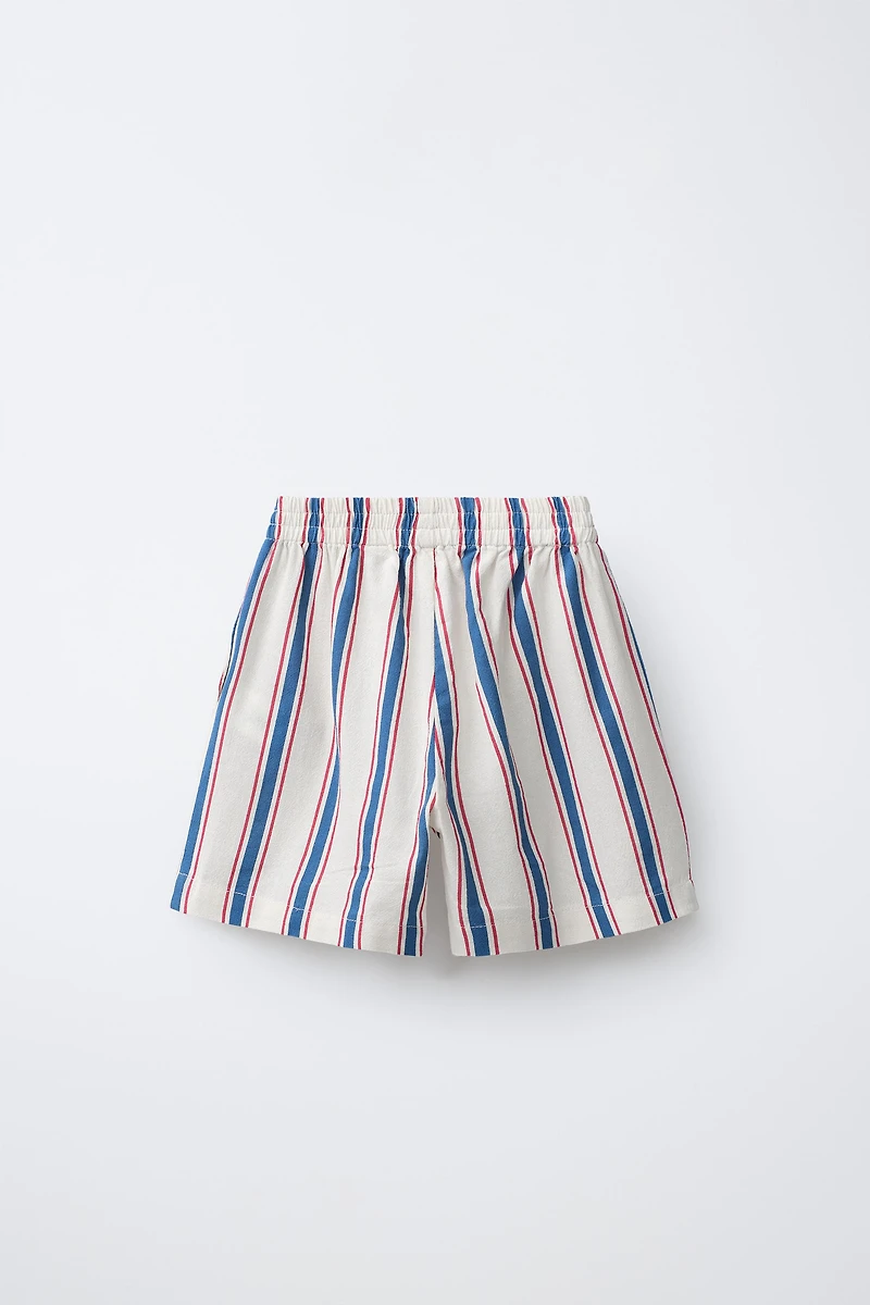 SHORTS À RAYURES