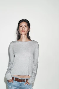 LONG SLEEVE BOAT NECK T-SHIRT