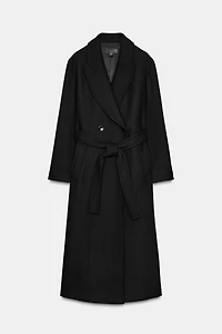 LONG BELTED WOOL COAT